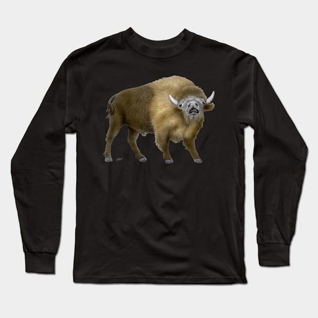 American Bison Long Sleeve T-Shirt by Cozmic Cat